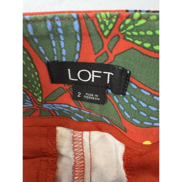 LOFT Women's Shorts Size 2 Floral Hummingbird Print Tahitian Vacation Pockets - Picture 4 of 7